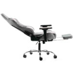 ⁦619-كرسي قيمنق ليدر فئة T مخمل رمادي دايموند مع مسند القدم⁩ - الصورة ⁦3⁩