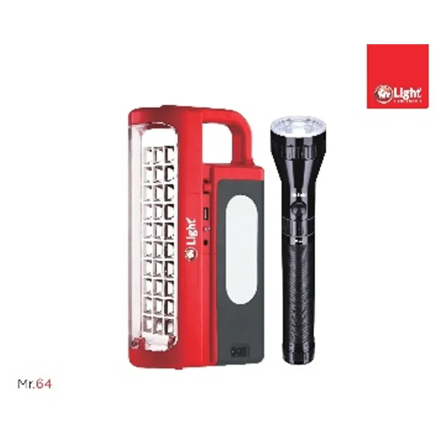image-54-1.webp مجموعة مصباح الطوارئ المحمول من مستر لايت MR64 مع كشاف يدوي - الصورة 1